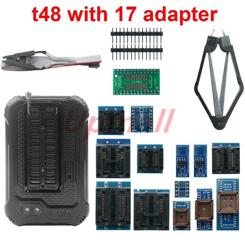 T48 Programmer XGecu 48 Pin Drivers ISP Support 21000+ with 30 adapters Original EMMC-ISP Version 1 /ADP_F48_EX-2 /EX-1 Adapter