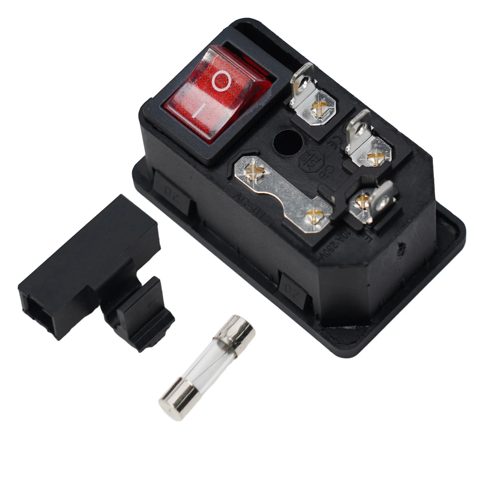 Connector Fuse Power Socket 250V 10A Connector Fuse Holder Fuse Switch Male Silver Socket Switch Fuse Holder Male AC