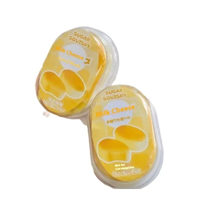 1 Stuks Verlichten Squeeze Decompressie Trage Rebound Speelgoed Kleverige Leuke Half Gekookte Kaas Overdrukventiel Zachte Vingertop Speelgoed