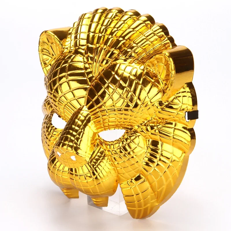 2025 Halloween-Löwenmaske, Leopard, galvanisiertes Gold, Kellnermaske, beliebtes koreanisches Filmthema, Anziehspiel, Helmoberfläche