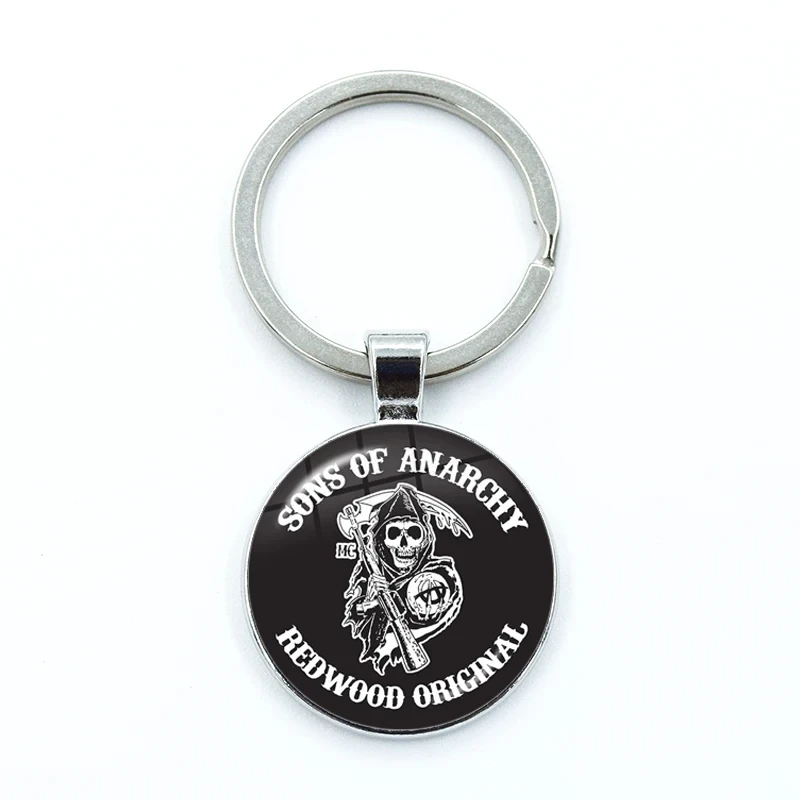 Sons Of Anarchy LOGO Key Chain Key Ring Freedom Symbol Pendant анархия Keychain Rock Punk Keyring Vest Cosplay Gift