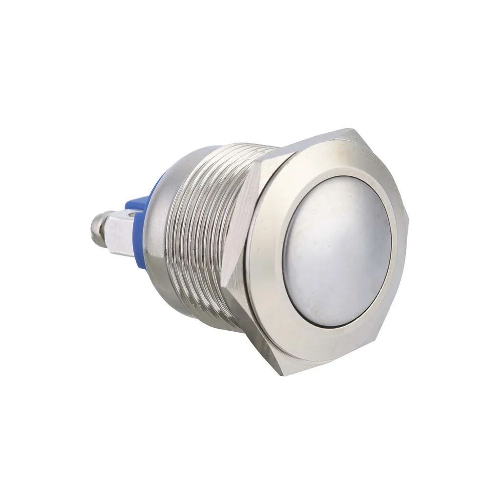 

Waterproof Push Button Switch Nickel Plated Copper Construction 19mm Panel Mount Momentary Style 20 AMP Rated 12v