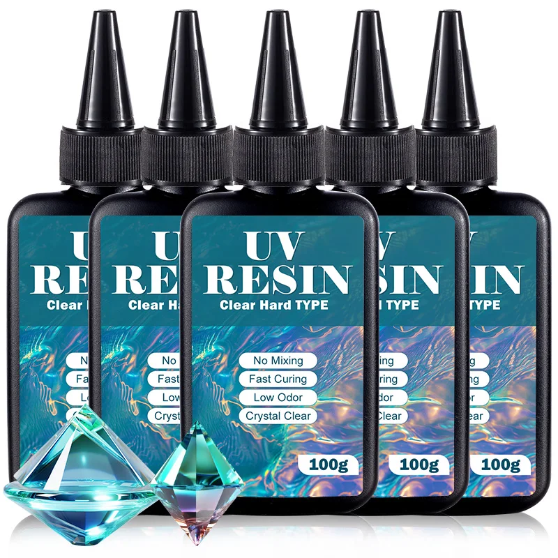 

UV Resin-100/200/300/400/500g Upgraded Crystal Clear,Hard Type UV Resin Curing UV Epoxy Resin for Diy Jewelry Making Craft