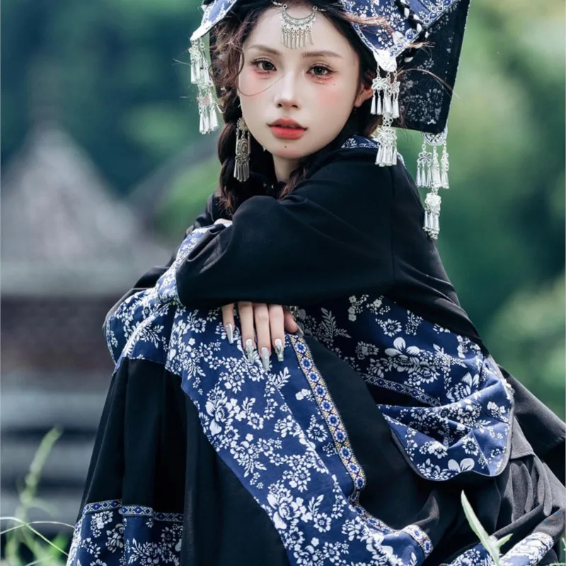 Ropa exótica femenina Buyi batik sombreros estilo étnico casual uso diario nueva fotografía