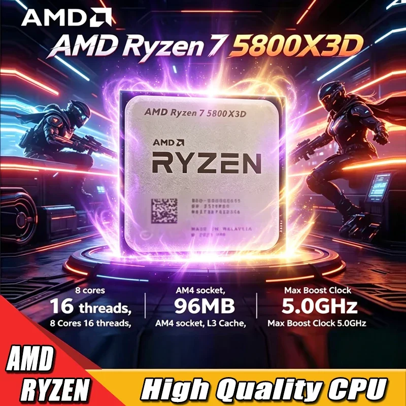 

AMD Ryzen7 5800X3D R7 5800X3D CPU 8-Core 16-Thread 5.0GHz Unlocked Desktop Processor Socket AM4 Gaming CPU Without Package