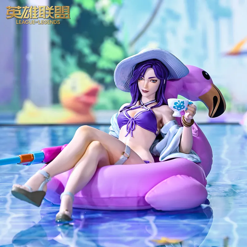 League Of Legends Lol Caitlyn Pool Party One Eighth Scale Collectible Figure Game Peripheral Sculpture Desktop Decor Ornament