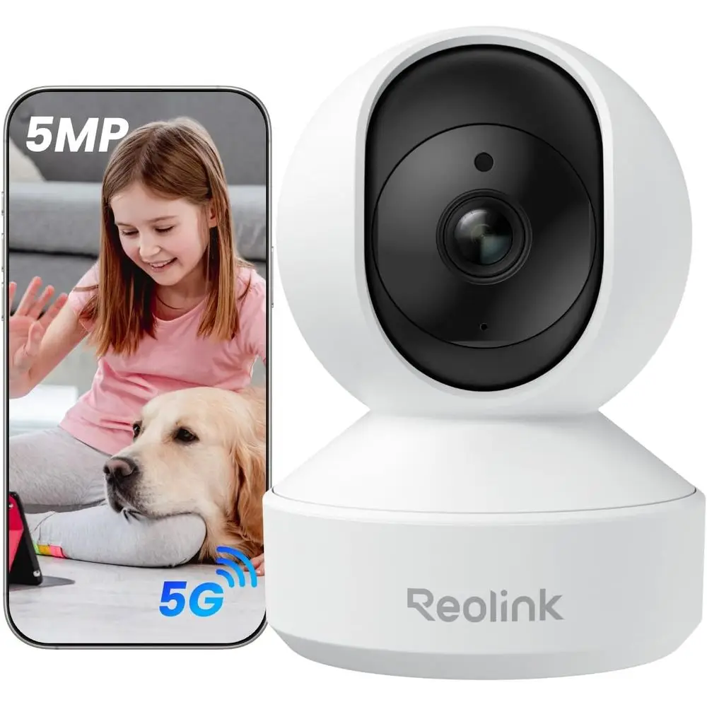 

3K PT Wi-Fi Indoor Camera for Baby and Pet Monitoring with Auto Tracking, Enhanced Night Vision, Crying Detection, Dual-Band Con