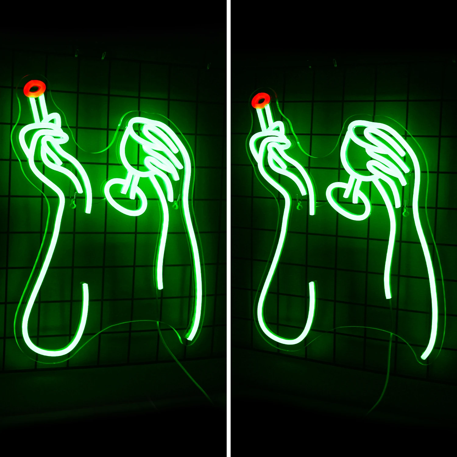Fumar e beber Sinal de Neon para Wall Decor, Luzes LED verdes, Bar Party, Pub, Decoração do quarto, Light Up Signs, USB Power Lamp