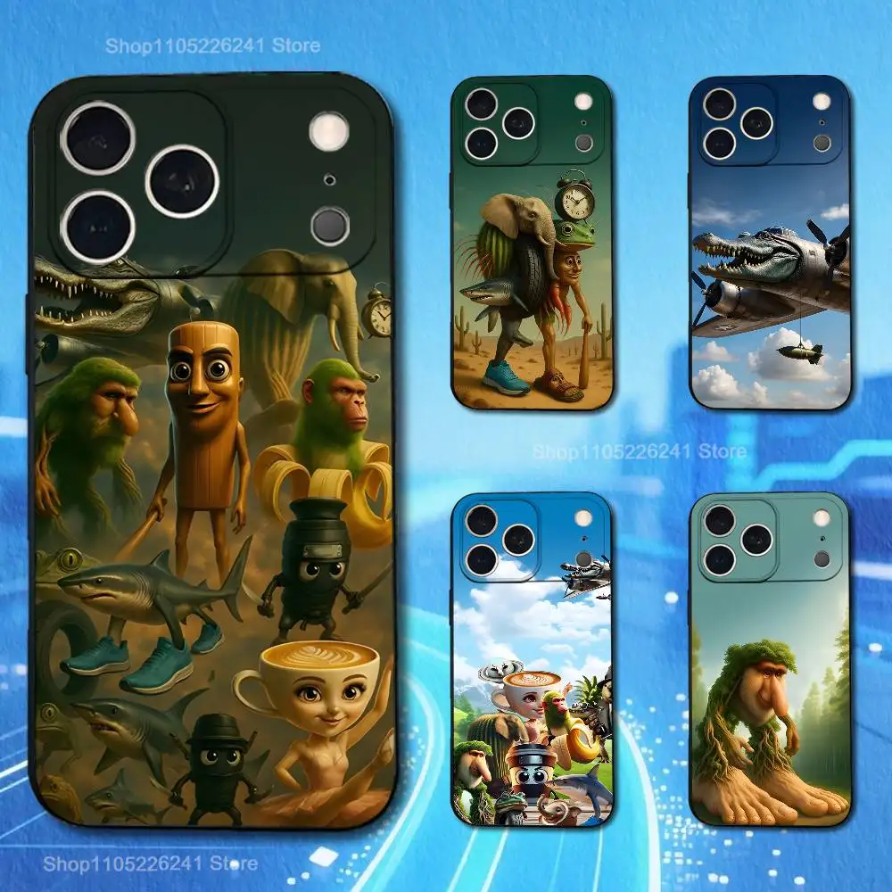 

Art B-Brainrot T-Tralalero Case For iPhone 11,12,15,14,13,16,17,Plus,Pro Max,XS,X,XR,SE,Mini,8,7,Soft Silicone Black