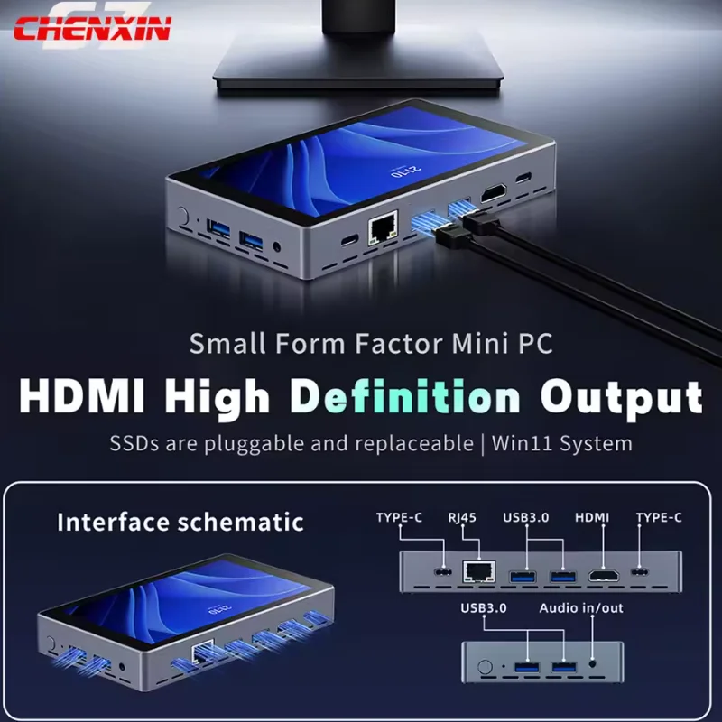 CENAVA H55N Intel N5095 رباعي النواة وحدة المعالجة المركزية Windows11 1280*700 IPS DDR4 8G 128G SSD WiFi5 RJ45 1000M HDMI TYPE-A HD إخراج تابلت صغير