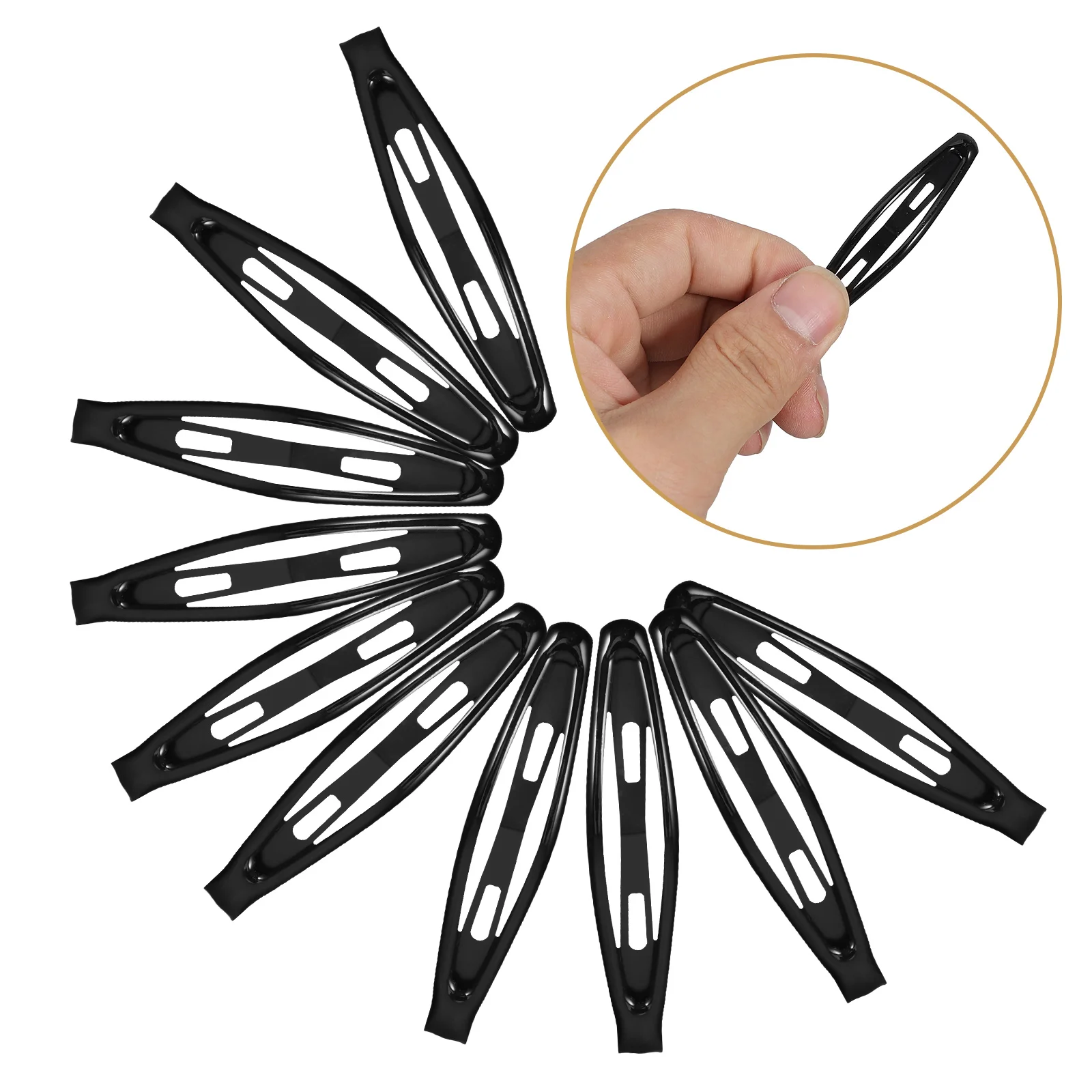 

10 Pcs Hair Clips Ultra Safe Kids Barrettes Black Color Girls Snap Hairpins Non Slip Festivals School Activities