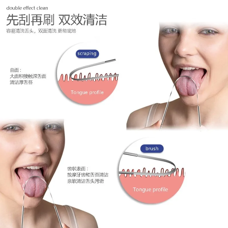 

U-shaped Stainless Steel Tongue Scraper Tongue Coating Cleaning Portable S Fresh Breath Oral Hygiene Scrapper Cleaning Tool