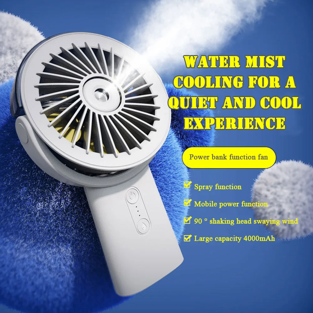 Mini Spray Fan Handheld Portable USB Rechargeable Mini Student Fan Water Replenishing Instrument Humidifier Airs Cooler Fan