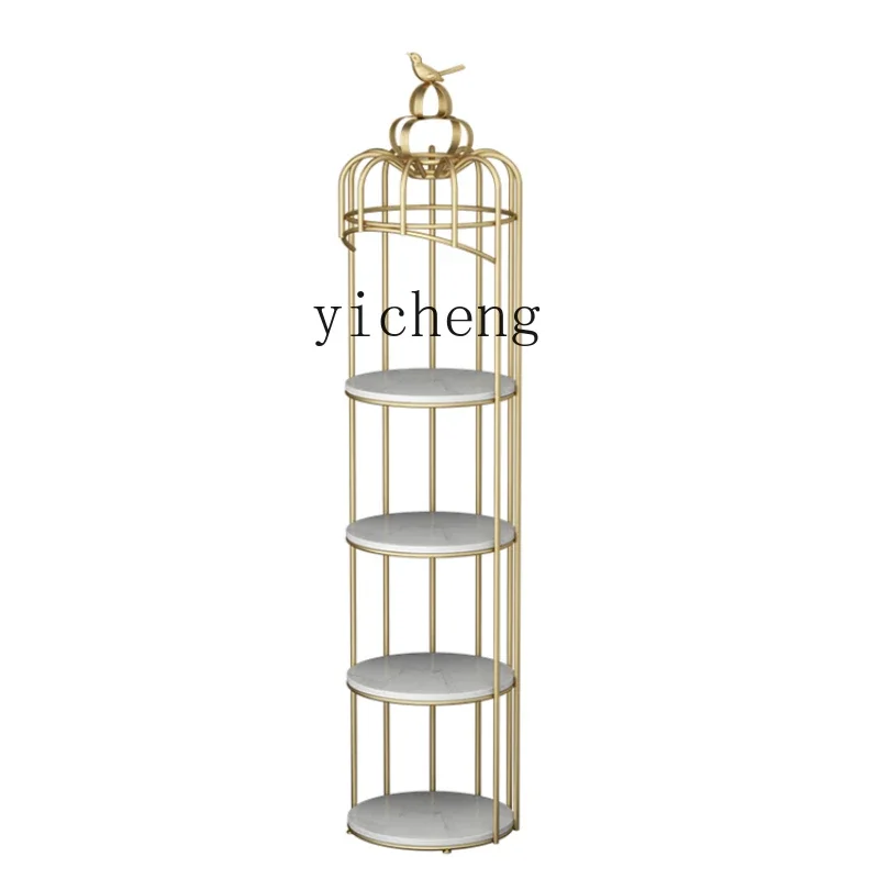 TQH wrought iron bird cage shelf living room balcony floor-to-ceiling multi-layer flower stand light luxury decorative ornament