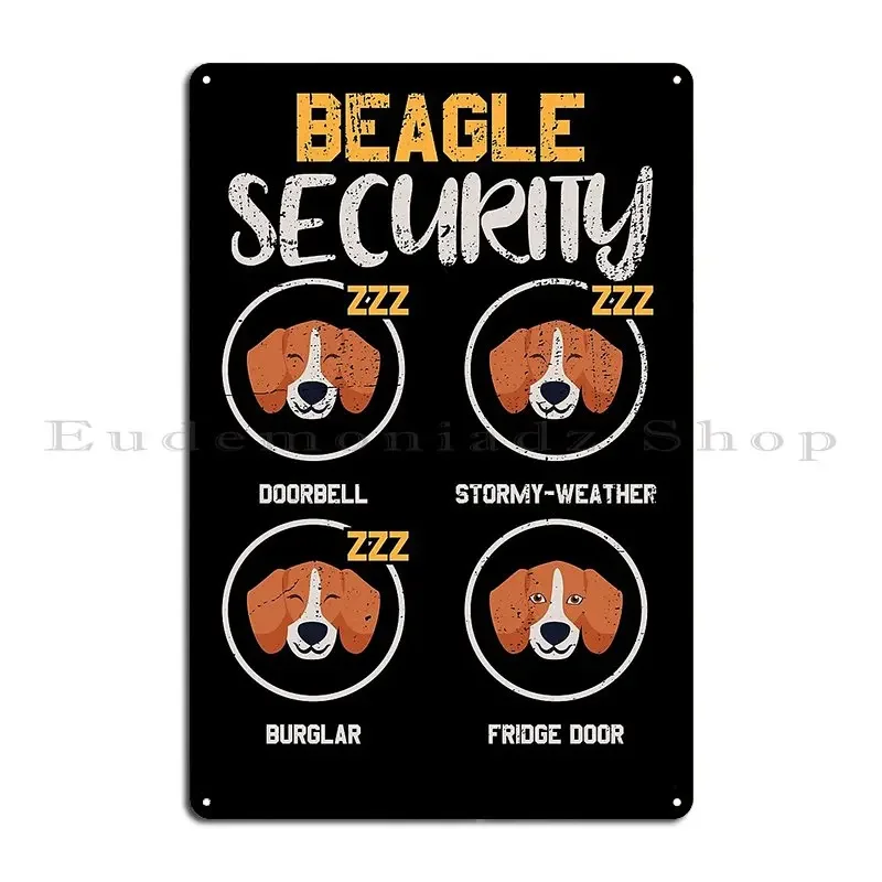 Beagle Security Funny Animals Metal Plaque Poster Kitchen Cinema Designer Cinema Rusty Tin Sign Poster