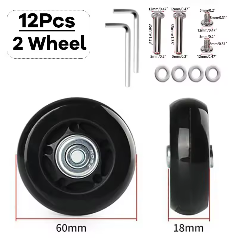 Silent Suitcase Wheels Rubber Trolley Luggage Casters High-Quality Durable Travel Bag Wheel Repair Accessories for Quiet Rolling - Image 9