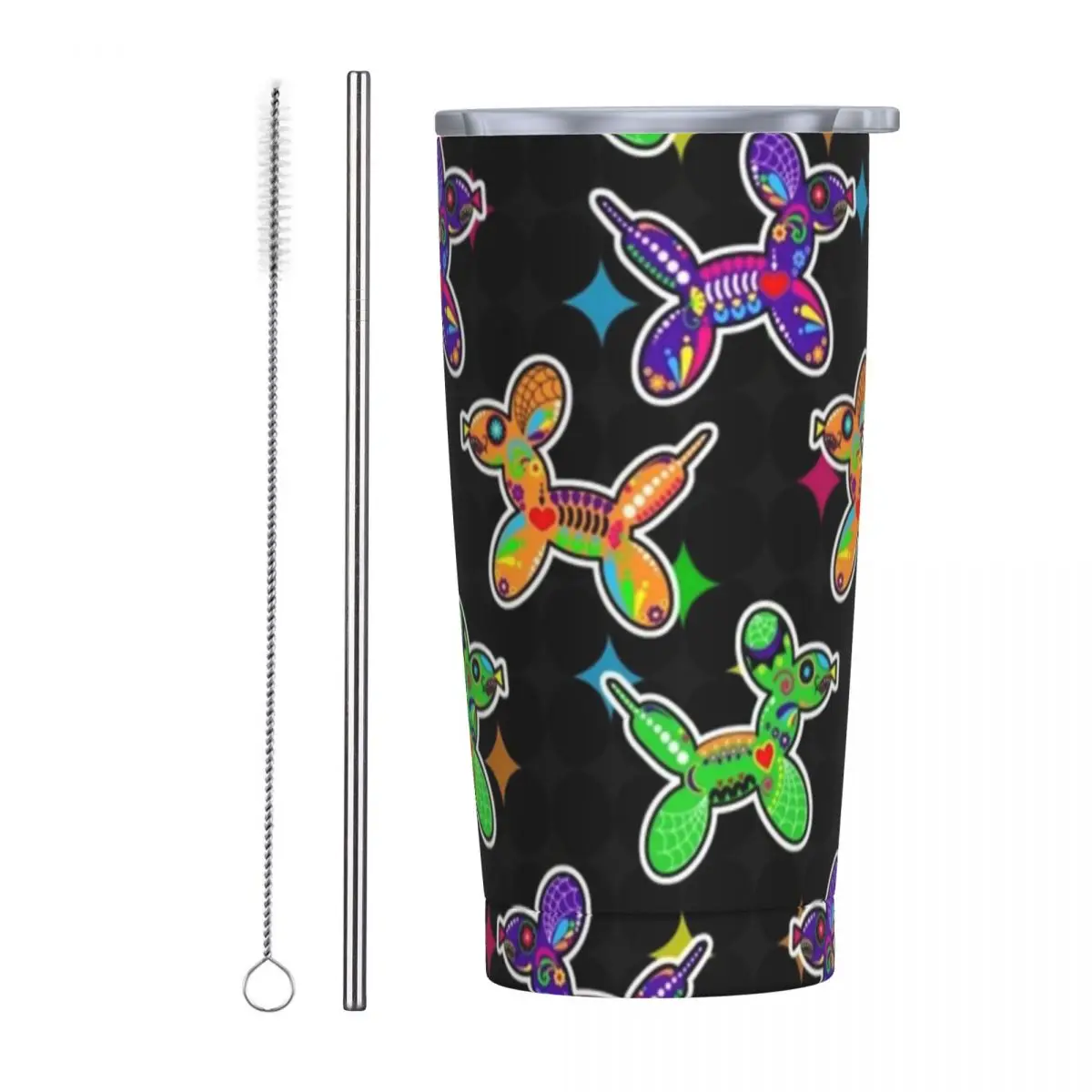 Sugar Skull Balloon Dogs Tumbler Rainbow Cold Drink Water Bottle Leakproof Stainless Steel Coffee Mug Design Travel Mugs Cup