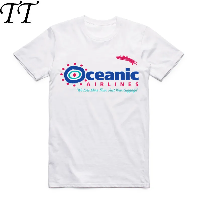 

2017 Summer Fashion Oceanic Airlines Men T Shirt Tall Novelty Print O Neck T-shirt Cool Short Sleeve Men's Clothing