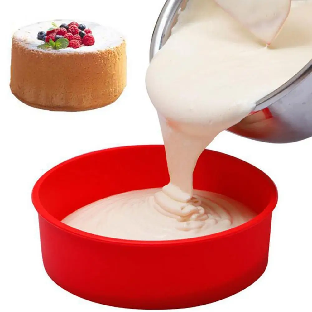 

4/6/8inch Silicone Cake Mold Kitchen Silicone Nonstick Pans Pans Reusable Baking Tools Round Baking Baking Tray Pans Mold C H0D0