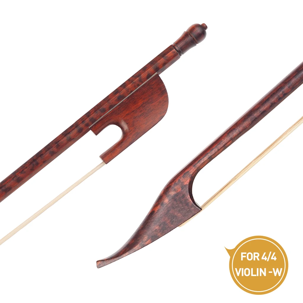 Quality Master Handmade Concert Full Size Violin Bow Snakewood Arch Stick Baroque 4/4 Fiddle Bow Great Balance Fast Response