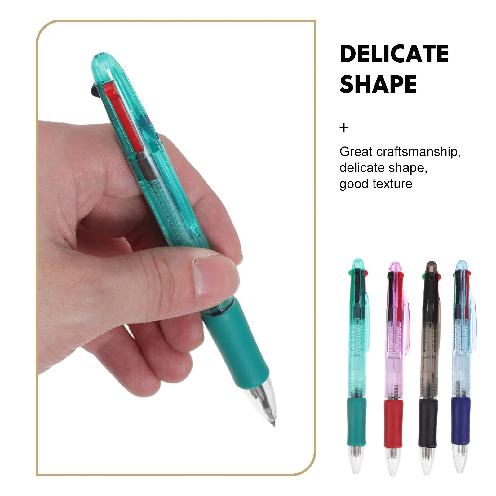 24Pcs 0.7mm Multicolor Ballpoint Pens Retractable 4-in-1 Ink Pens Multiple Colors for Office School Writing Multiple Colors Pen