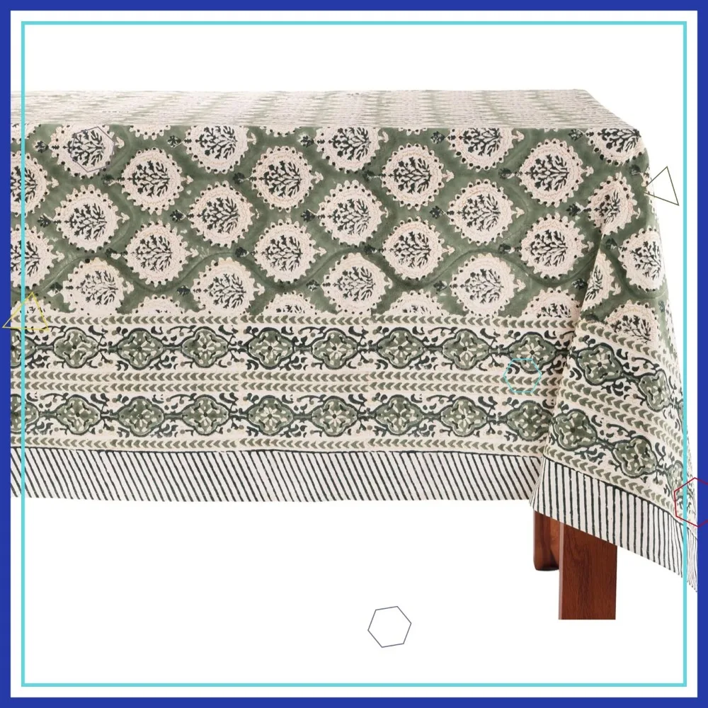 Tovaglia floreale in cotone 100%, decorazione autunnale rettangolare per cene, feste, attività all'aperto, Natale, Ringraziamento - 60x90 pollici