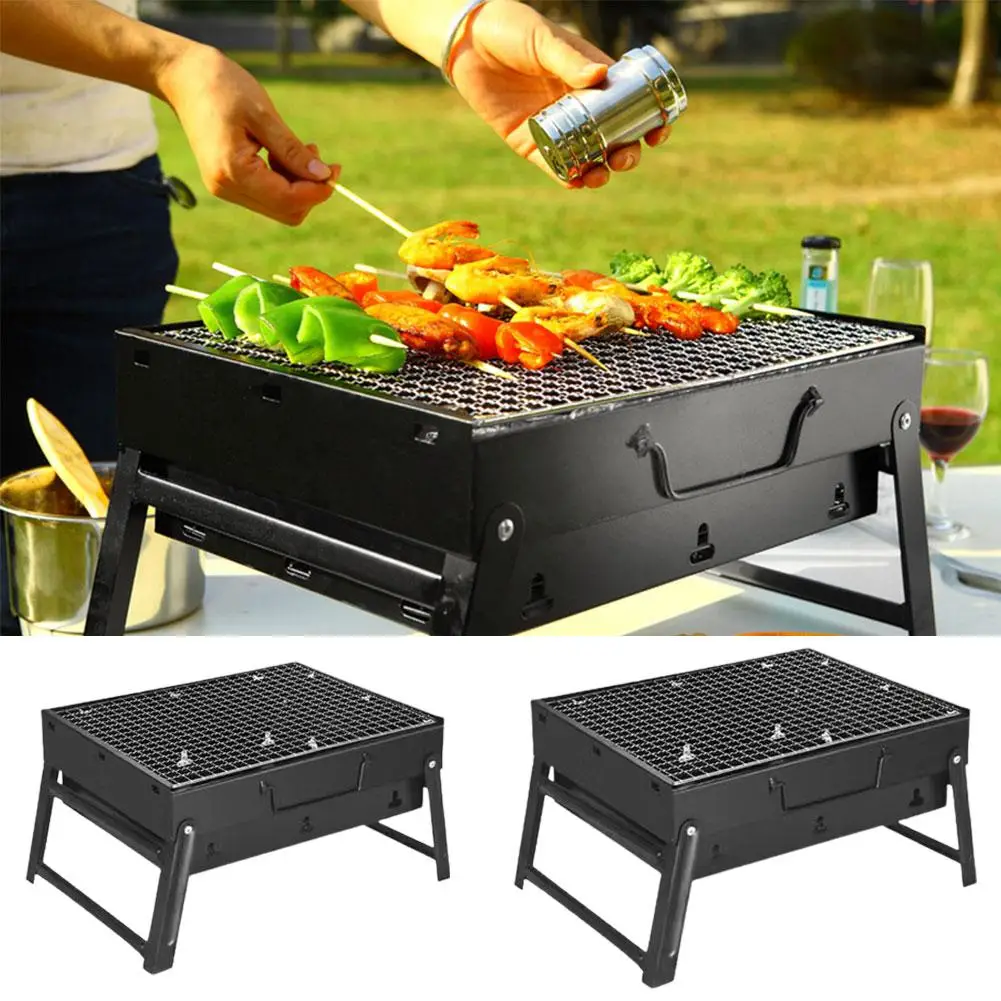 

Folding Barbecue Grill Outdoor Portable High Temperature Assembly Charcoal Charcoal Easy Household Resistant Grill F1A5