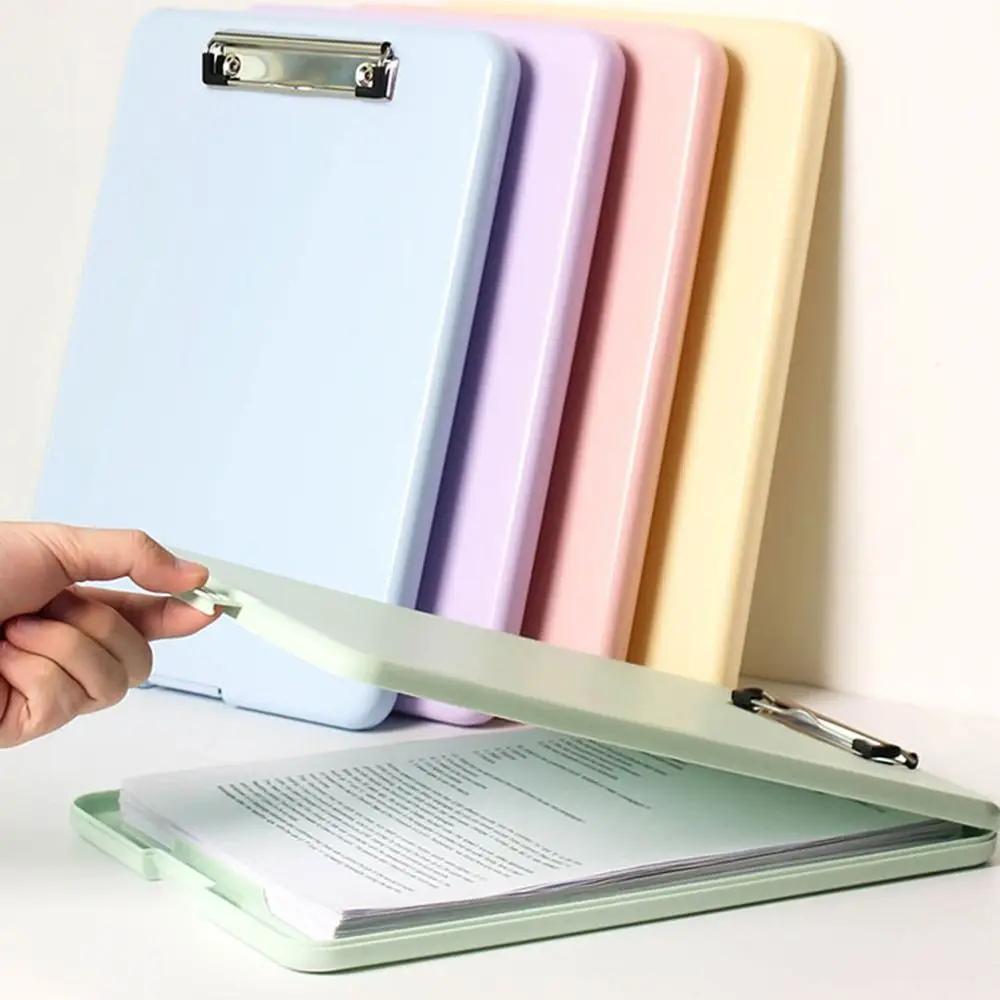 Durable Multifunctional A4 Folder Clamp Storage Box Large Capacity Writing Storage Integrated Document Board Clamp Writing Pad