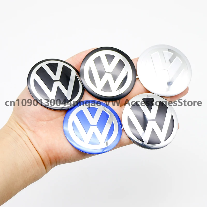 4PCS Car Wheel Center 56mm Hub Cap Sticker Accessories For Volkswagen VW R-line R GTI Polo Golf Touareg Passat Magotan Tiguan