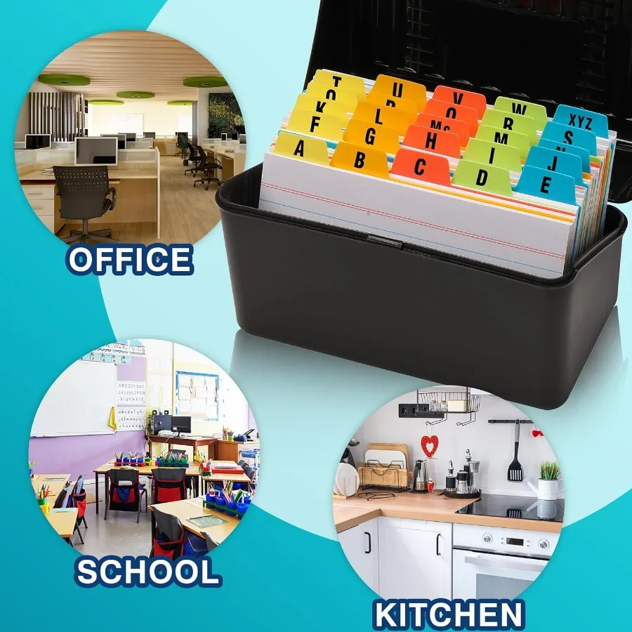 4x6 plastic indexkaartverdelers Zwaargewicht poly-indexkaartgeleiders AZ voor flashkaarten en receptenkaarten met alfabetische blanco