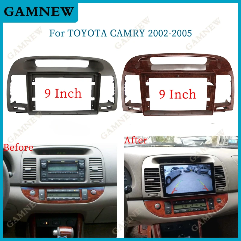 

9 Inch Car Radio Fascia Frame 2DIN Install Panel Dashboard For Toyota Camry 2002-2005