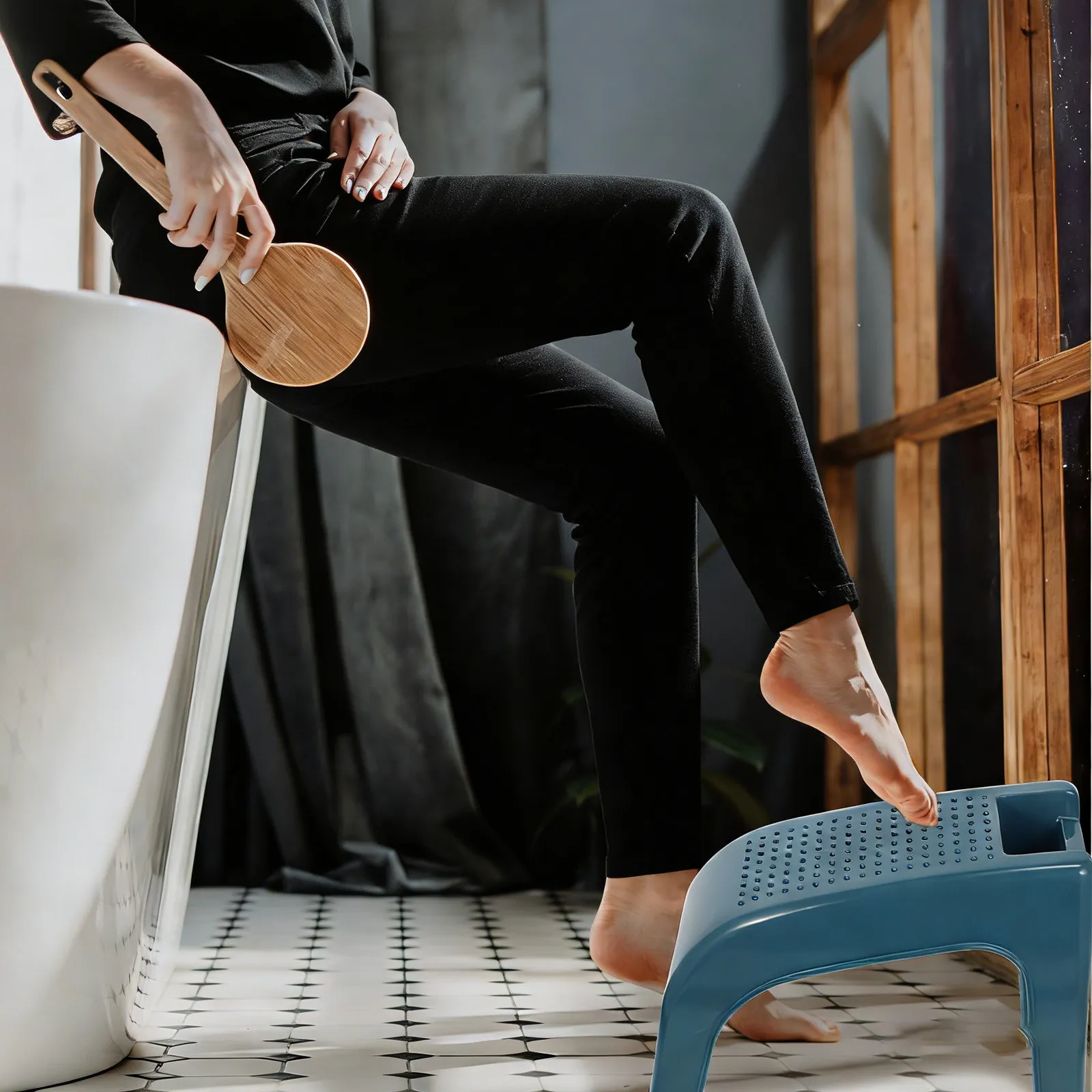 1Pcs Pedicure Stool Plastic Practical Bathroom Footstool Salon Foot Care Use Durable Fatigue Relief Massage Pedicure Stool