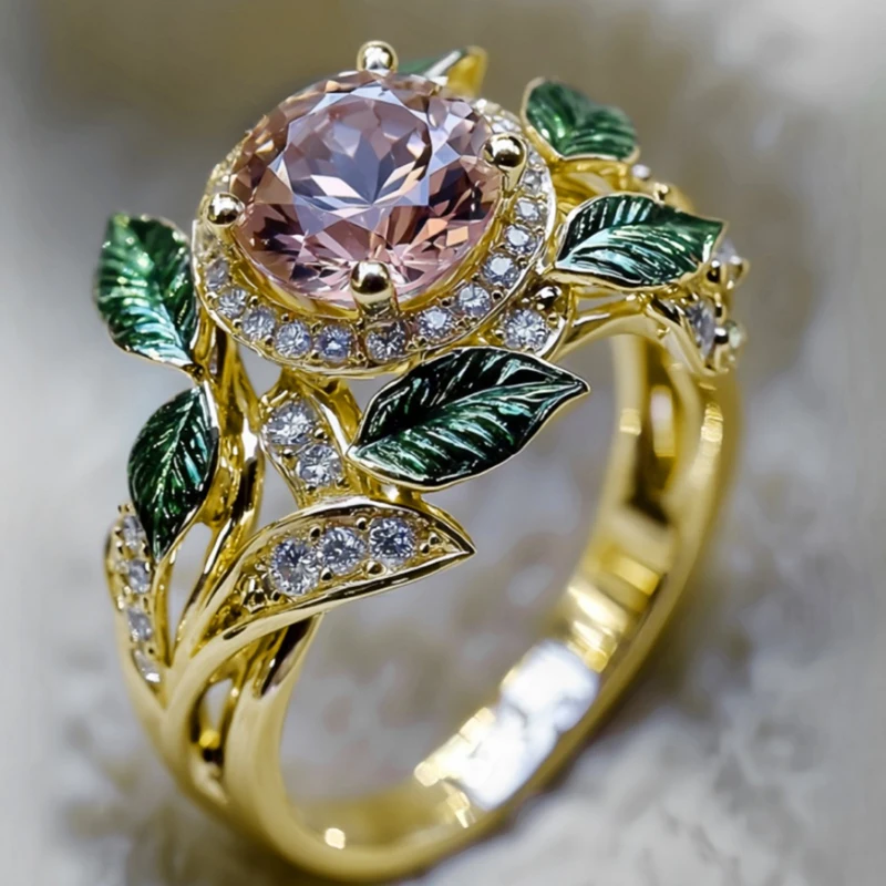Huitan Gorgeous Flower Rings Active Beautiful Modern Finger Accessories for Women Delicate Fashionable Brilliant Party Jewelry