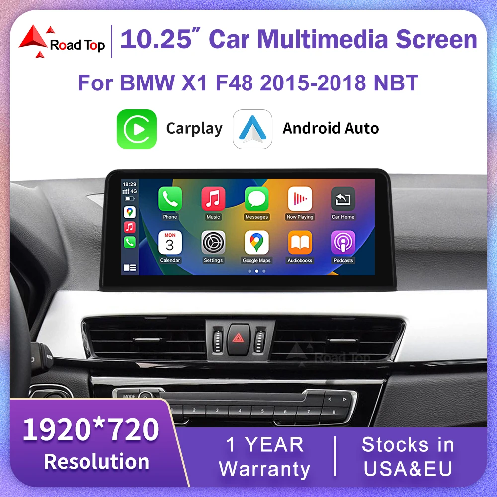 1920*720 Multimedia Touch Screen For BMW X1 F48 2015-2018 Android Auto NBT System Wireless Carplay