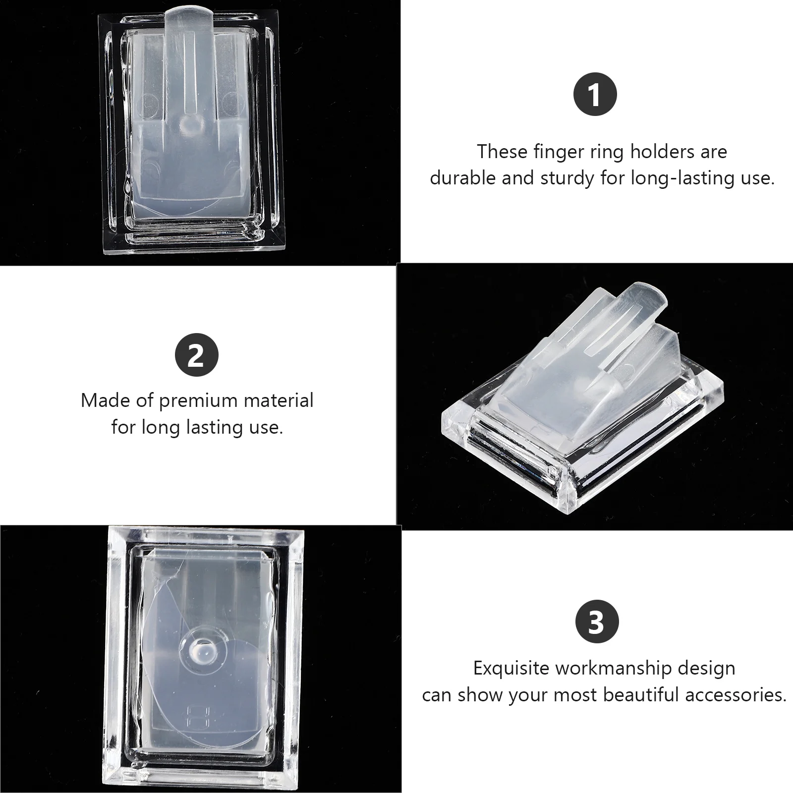 10Pcs Acryl Ring Halter Display Ständer Transparent Schmuck Rack für Home Shop Desktop Schaufenster Display Ring Ständer