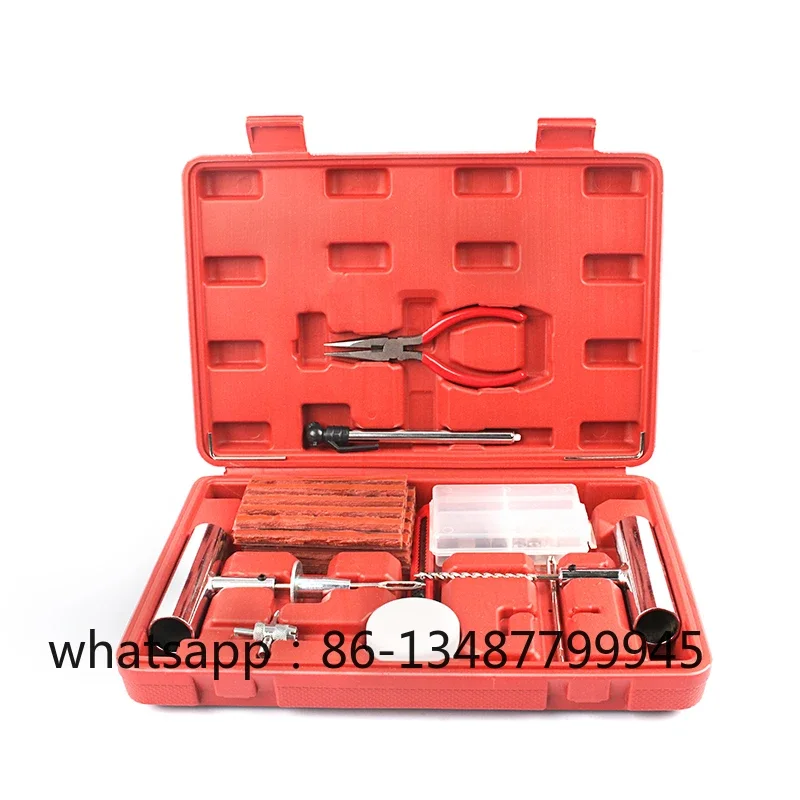 

Emergency tool for automotive vacuum tire repair needle, valve core, pointed nose pliers