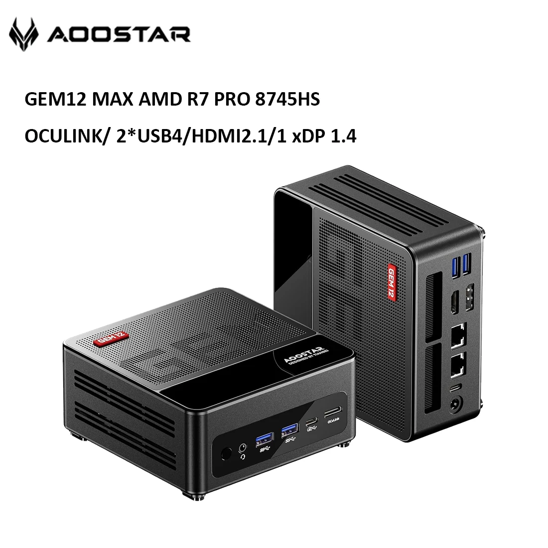 

Мини-ПК AOOSATR GEM12 MAX AMD Ryzen 7 8745HS Radeon 780M OCuLink и двойной USB4 DDR5 5600 МГц Мини-компьютер для Windows 11