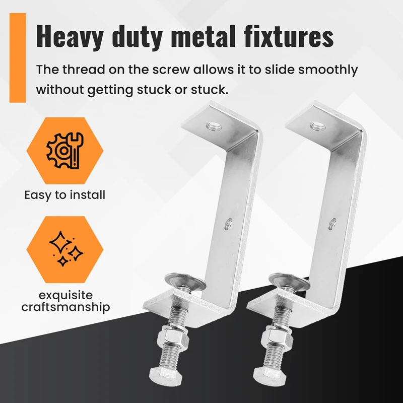 A15F-Металлический зажим Сверхмощный зажим C Зажим Деревообрабатывающий зажим с широкими отверстиями, 2 шт.