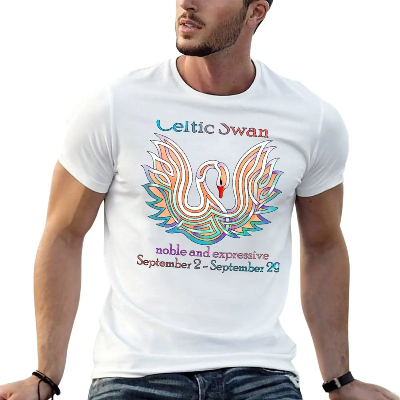 Celtic Knot Swan Birthsign T-Shirt anime stuff funny meme t-shirts workout shirts for men