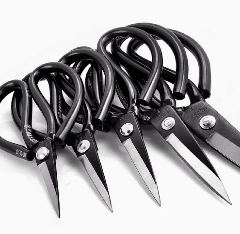 Hand-Stitched Pointed Tip Scissors for Household Leather Cutting - Industrial Kitchen Shears in Multiple Sizes