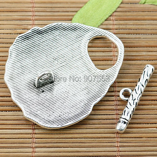 5sets Tibetan Silver Grass Pattern Oval Toggle Clasps EF2003 Jewelry Making Supplies