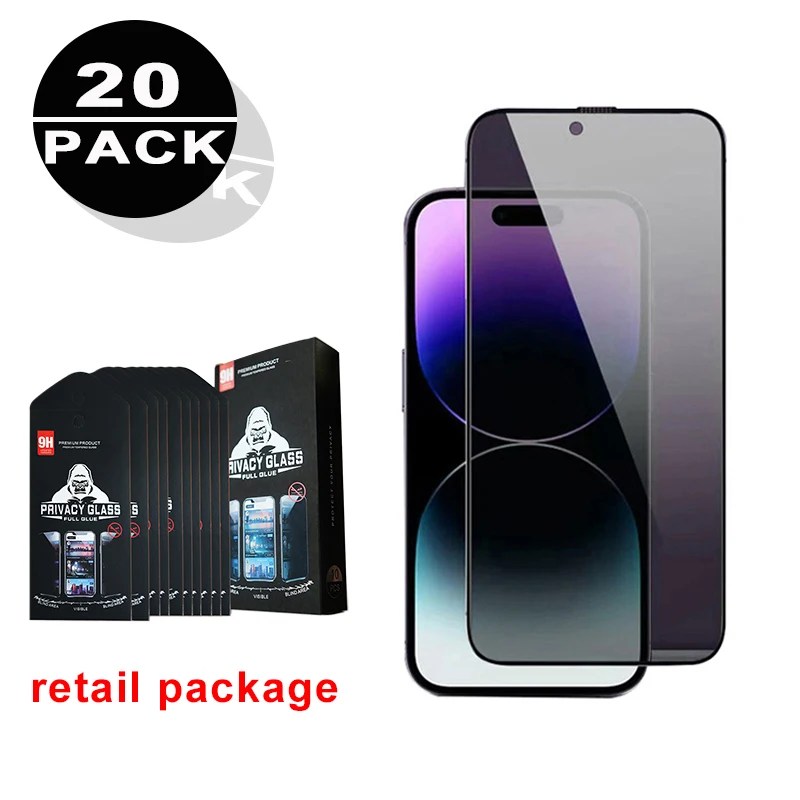 

20pack with retail package wholesale privacy mobile screen protector for iphone 16 15 pro max anti spy smart phone protect film