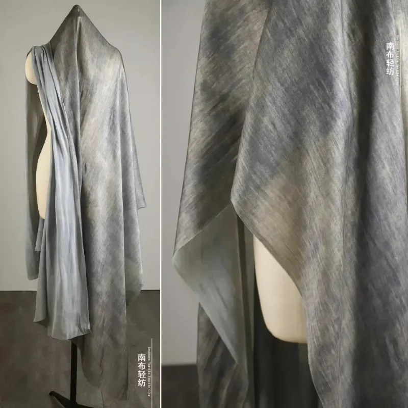 Grey Purple Slightly Translucent Satin Soft Fabric for Lightweight Silky Dress Shirt Clothing Designer Cloth Diy Sewing By Meter
