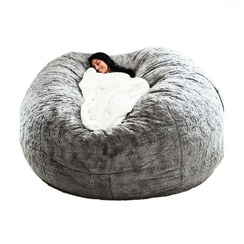 Schaum Wohn möbel faul weiß Leder Sitzsack Füllung Sofas plus Größe Donut Plüsch Kunst pelz Bett Nest faul Sofa