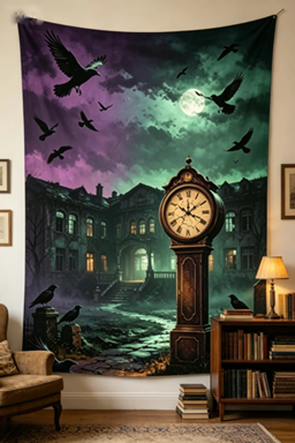 Gothic Horror Vintage Mystery Character Tapestry Wall Hanging Home Decor Dark Fantasy Artistic Style Living Room Decor