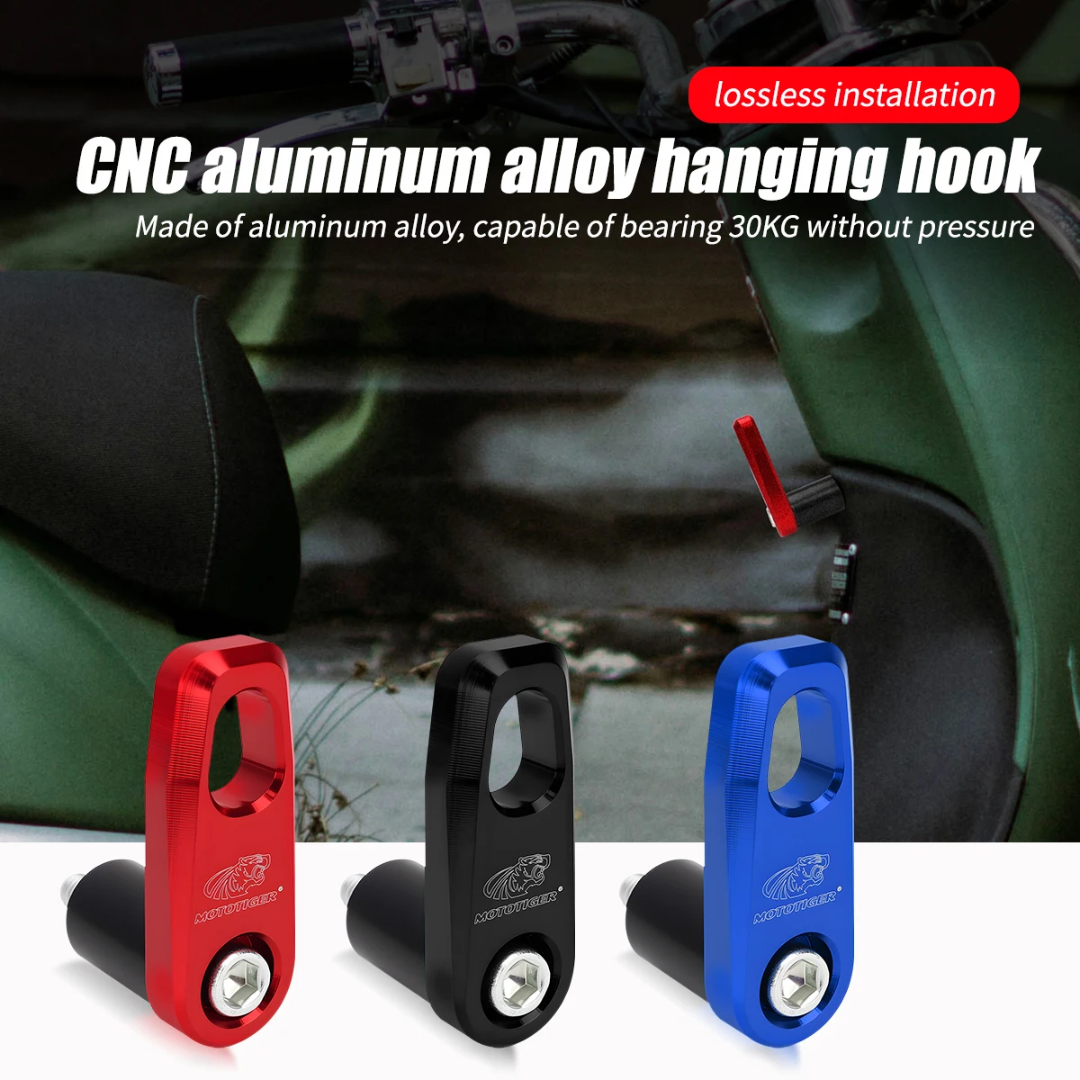 Universal Motorcycle Hook Aluminium Alloy Modified Helmet Hook Single Hole Hook For Dirt Electric Scooter Motorcycle Accessories