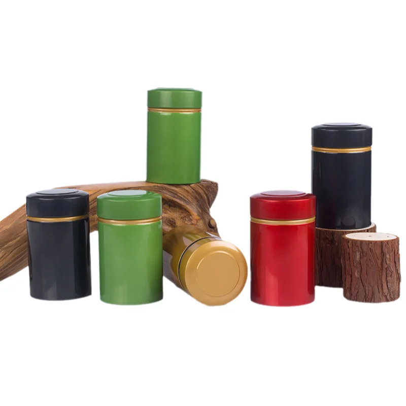

Cylindrical Portable Tea Tin Can - Airtight Metal Container for Tea Storage,Moistureproof Design, Food Grade Iron Box with Lid