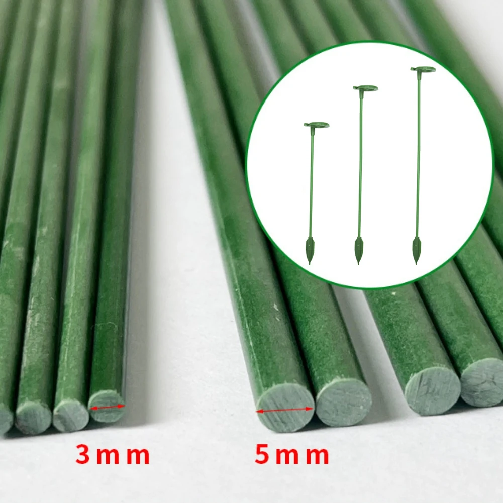 30pcs Green Fiber Tube Plant Stakes 17/27/37cm Adjustable Single for stem Support for Orchids Succulents Hydrangeas