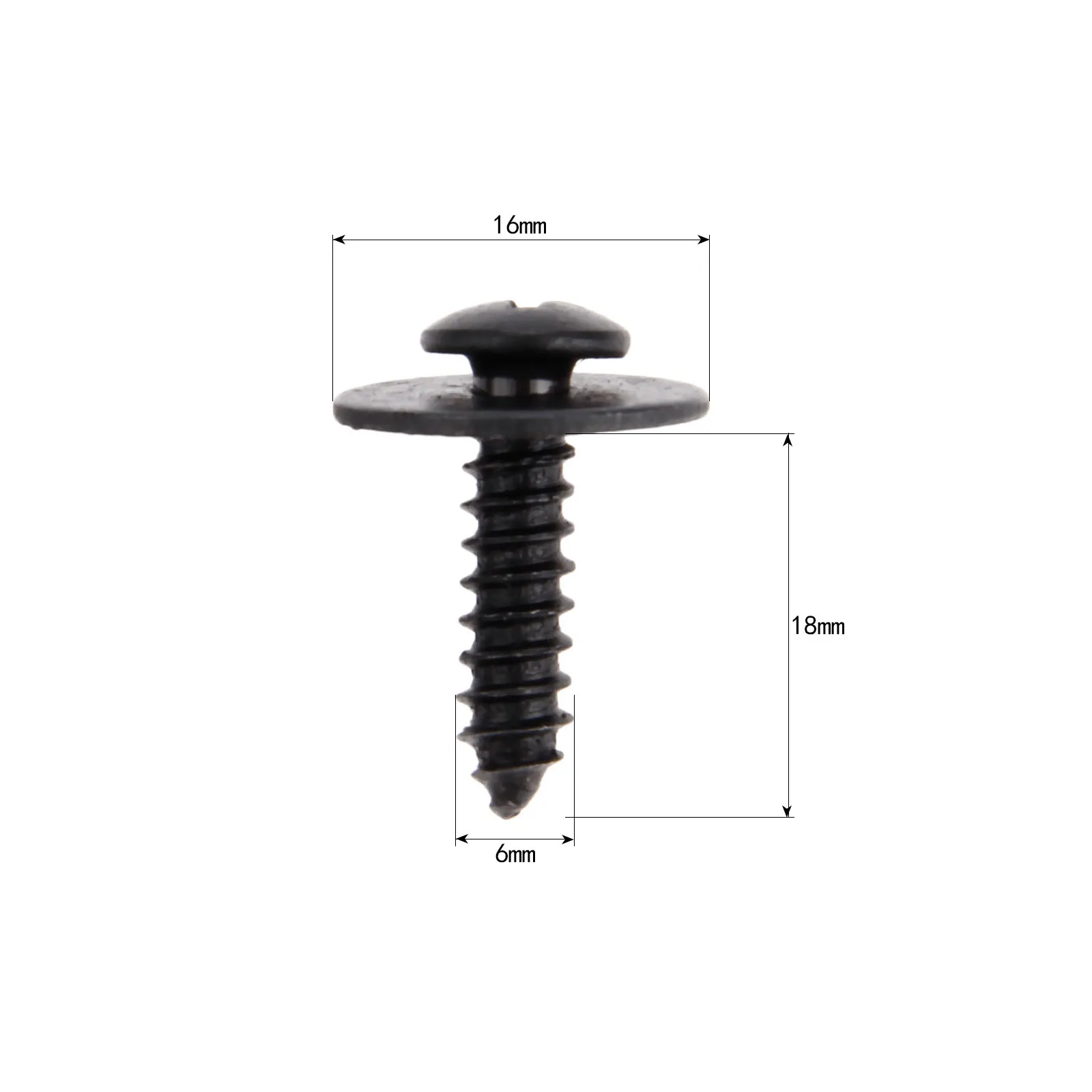 20Pcs Black Plastic Fixed Auto Car Body Fender Screws Retainer Clips M6 Metal Rivet Fastener Cross Self Tapping Phillips Screws