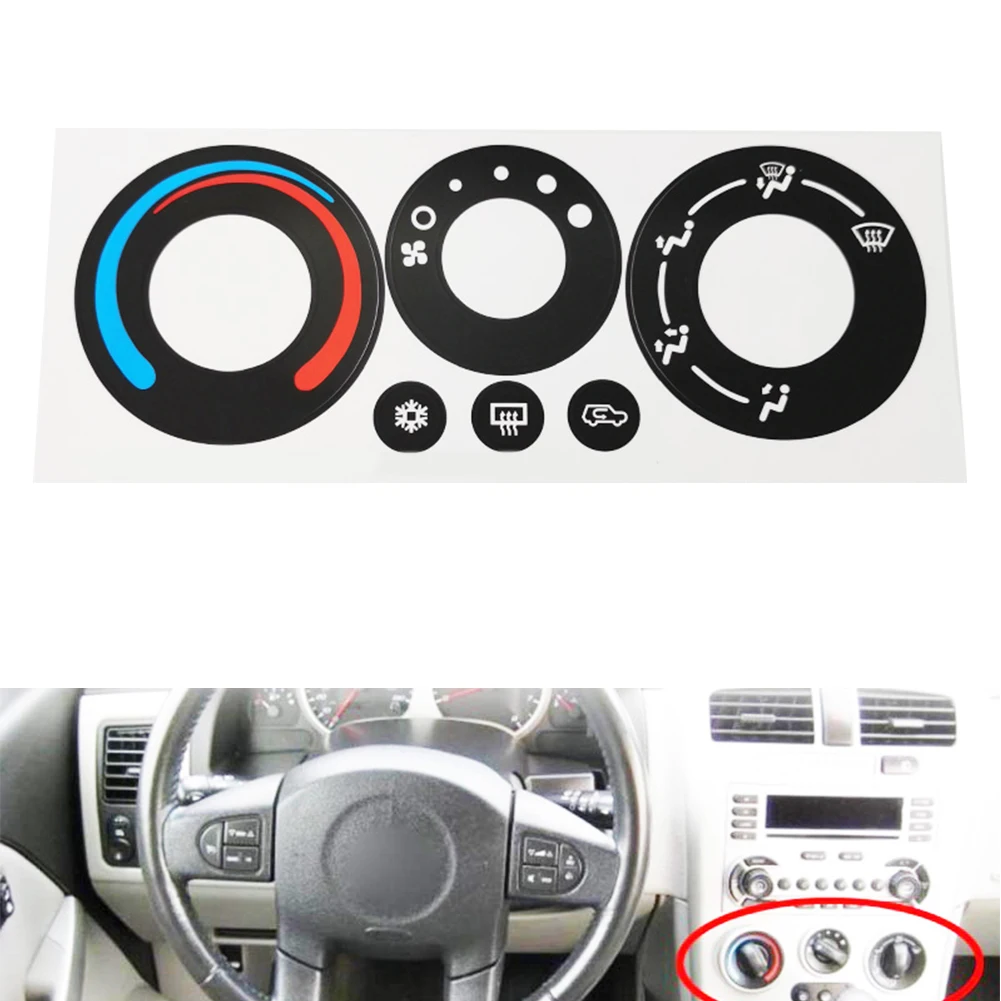 Para Pontiac Torrent 2005-2006 A/C Control de clima reparación botón pegatina calcomanía accesorios interiores de coche